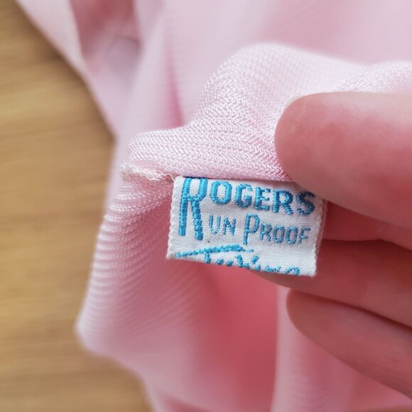 Vintage 1940s Rogers Run Proof Pink Slip Dress - Picture 5 of 9